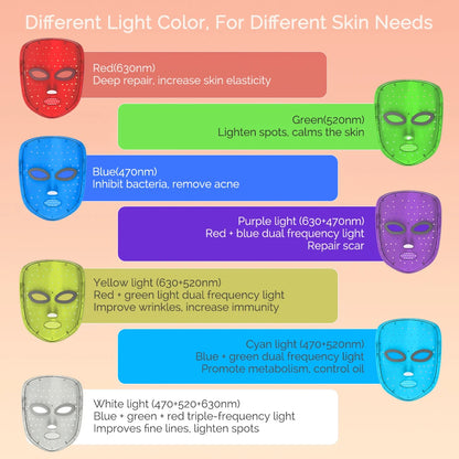 7-Color Wireless LED Face Mask – Your At-Home Skincare Upgrade.