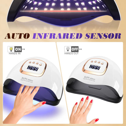 Sun-X25-max 380W 81LEDs UV LED Lamp for Nails Powerful Nail Dryer For Curing All Gel Nail Polish Drying UV Light for Manicure