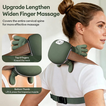 4D Bionic Finger Neck &amp; Shoulder Massager – Wireless Deep-Kneading Massage Shawl 💆